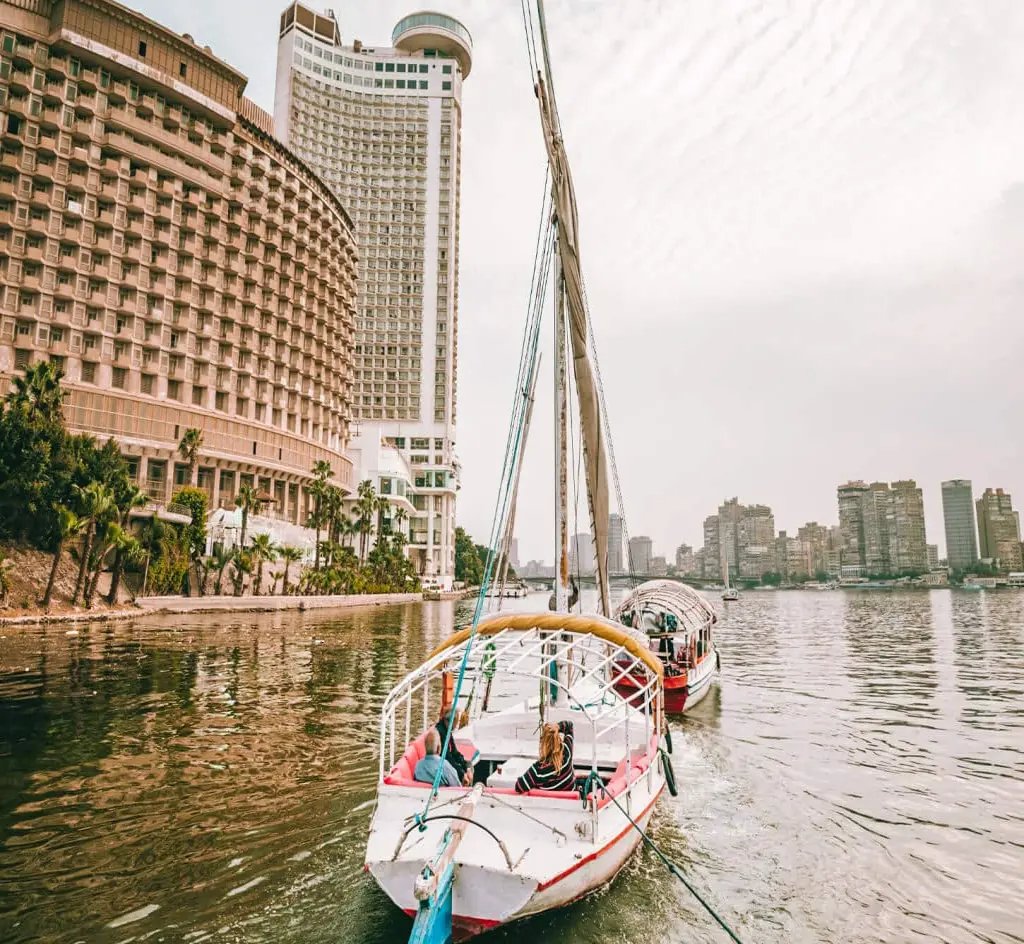 Felucca At Sunset Time in Cairo & Walking Tour in Khan El-Khalili Market.